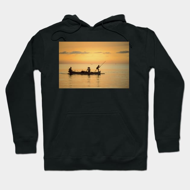 Fishermen at Dusk Hoodie by fotoWerner